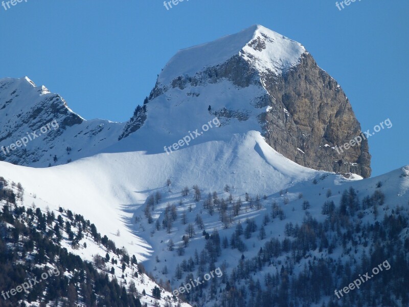 Mountain Snowy Winter Landscape Nature