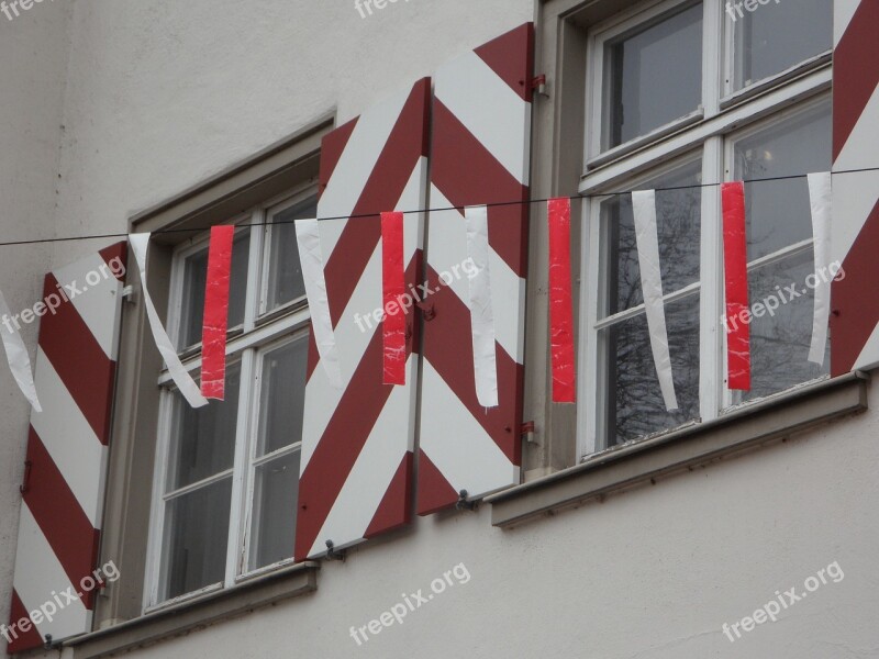 Carnival Window City Colors Shutters Red White