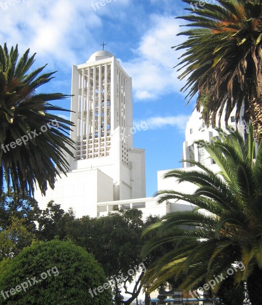 Church Ambato Palm Trees Free Photos