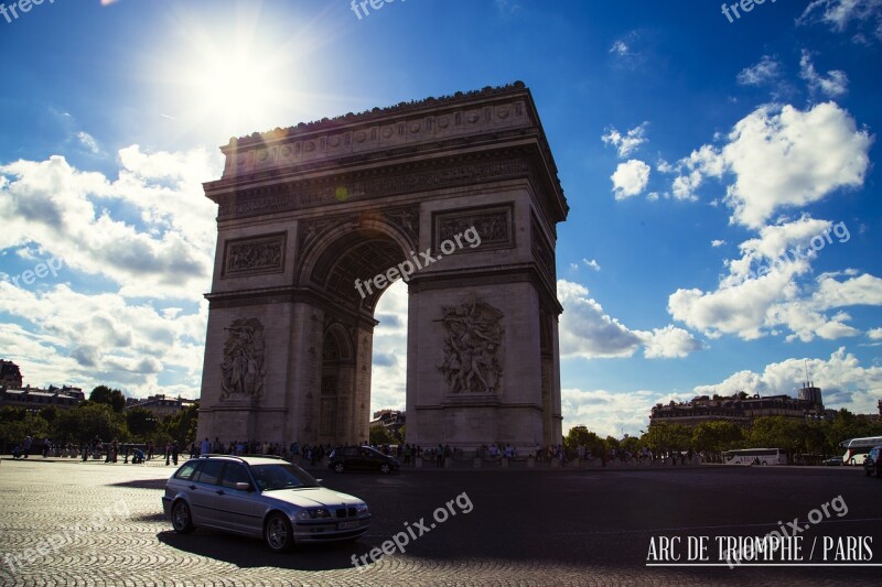 Paris France Arc De Triomphe Monument Architecture