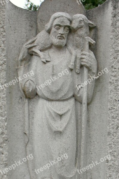 Saint Christophorus Relief Statue Figure Stone