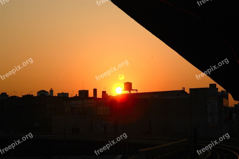 Sunset Brooklyn New York Water Tower Free Photos