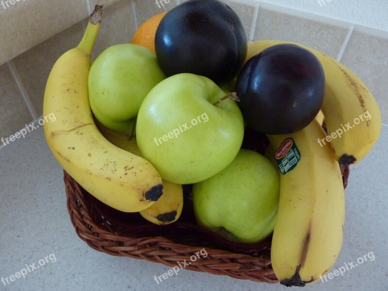 Fruit Basket Apples Bananas Apple