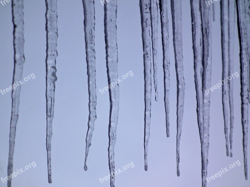 Spring Icicles Drops Ice Sky