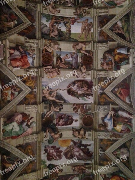 Sistine Chapel Miguel Angelo Ceiling Free Photos