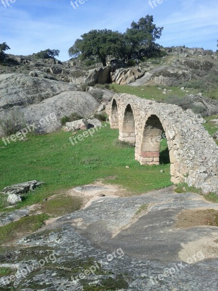 Aqueduct Plasencia Mount Bridge Medieval Architecture