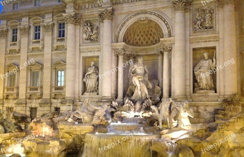 Trevi Fountain Fontana Di Trevi Rome Italy Historic