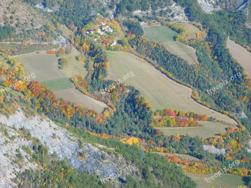 Fall Landscape Alps Tree Colorful