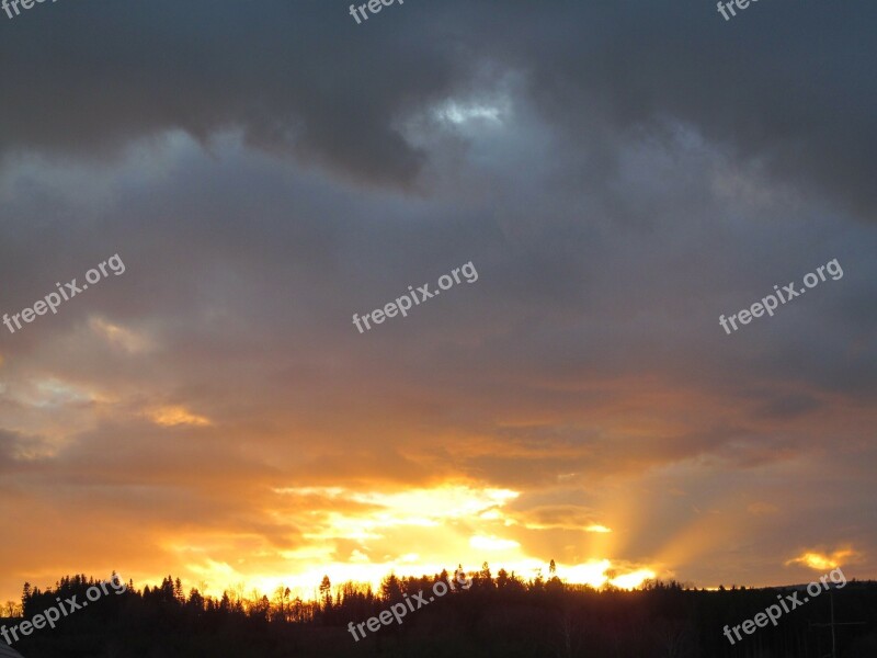 Sunset Evening Sky Colorful Evening Sky Color Afterglow