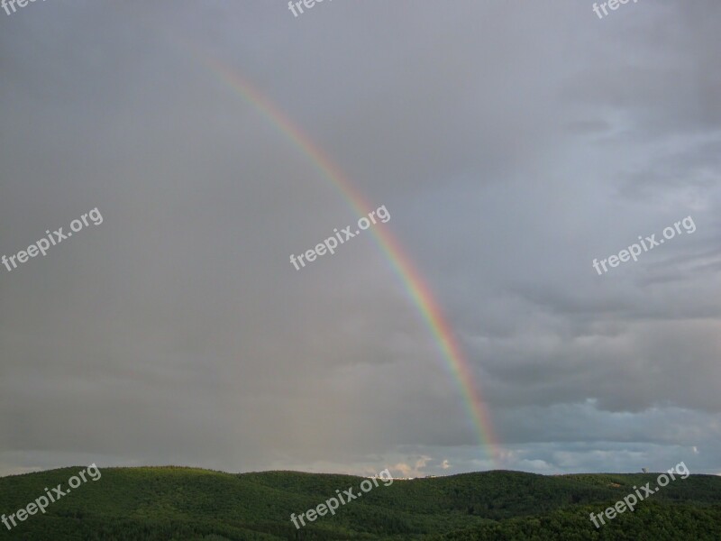 Rainbow Clouds Landscape Rainy Weather