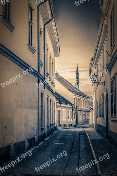 The City Of Eger Street Old Houses Nostalgia