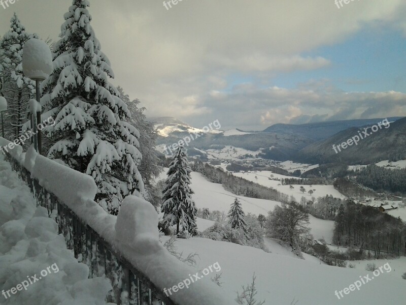 Snow Landscape Jura Free Photos