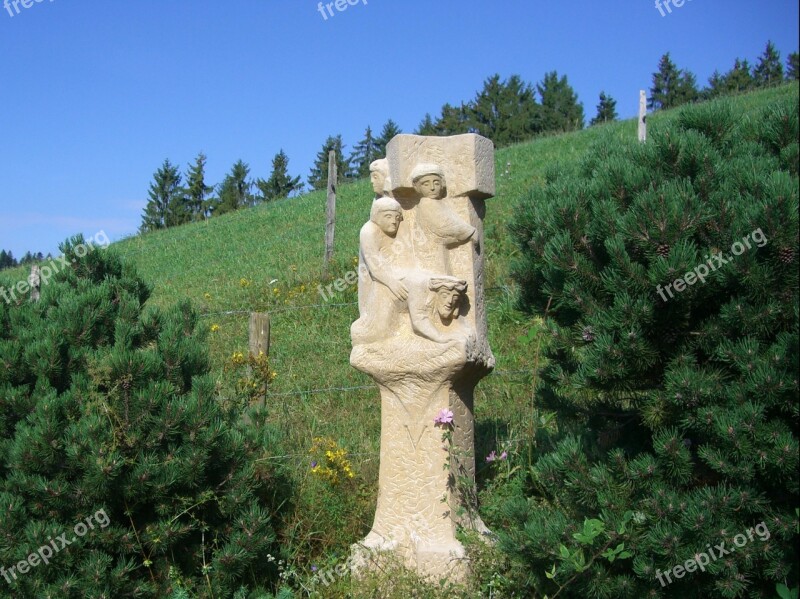 Way Of The Cross Station 5 Sculpture Stone Chiseled