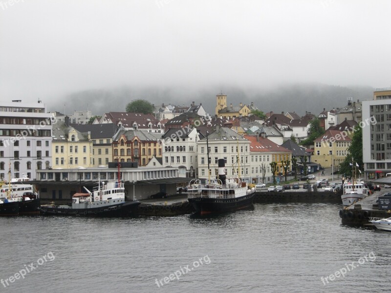 Norwegian Winter Fog City Port