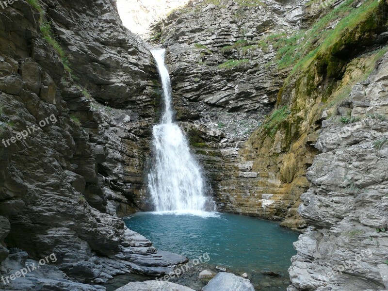 Cascade Water Waterfalls Nature Mercantour