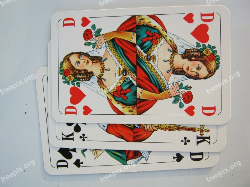 Playing Cards Heart Lady Skat Free Photos