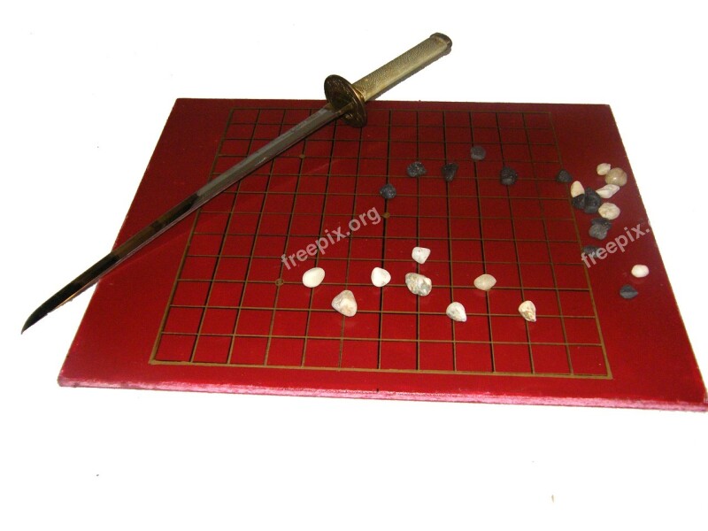 Go Game Play Board Red Stones