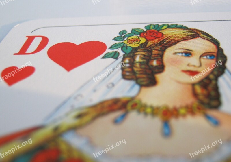 Heart Lady Playing Card Free Photos