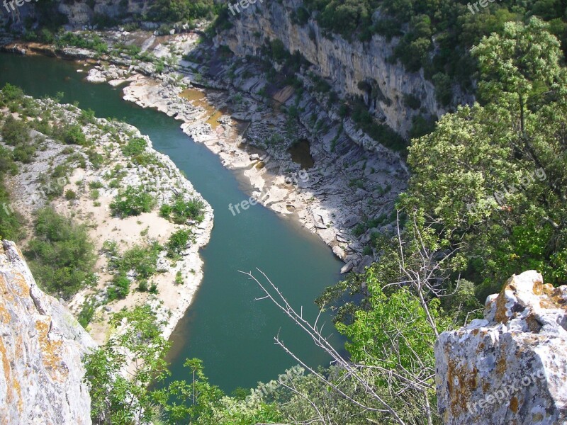 Ardèche River France Canyon Gorge