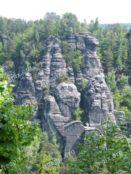 Elbe Sandstone Mountains Schrammsteine Elbe Saxon Switzerland Sandstone Mountain