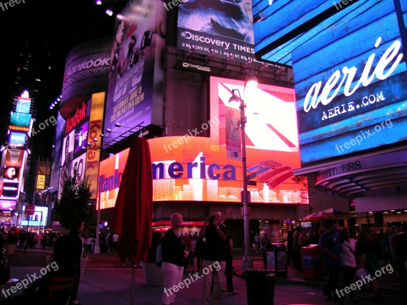 Broadway New York Time Square Manhattan Nigh