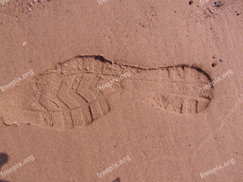 Footprint Schusohle Trace Sand Beach