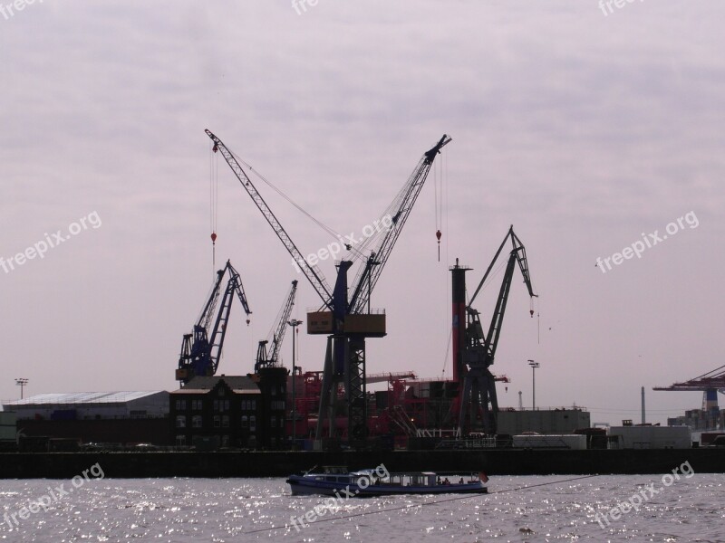 Harbour Cranes Port Hamburg Cranes Free Photos