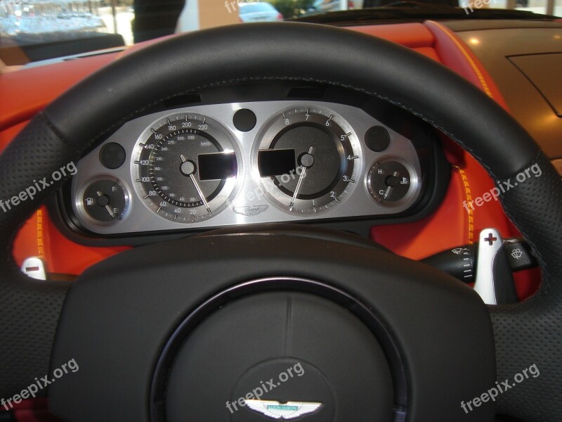 Steering Wheel Wheel Aston Aston Martin Car