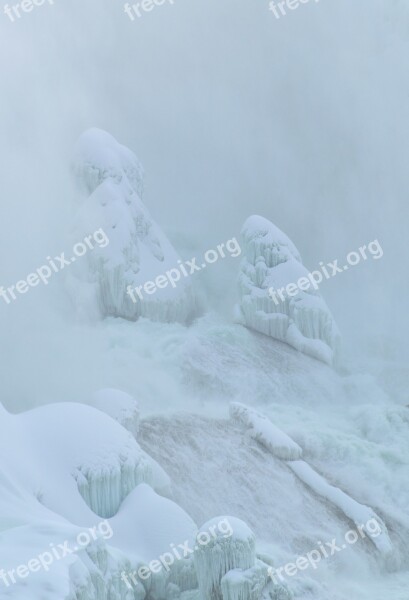 Ice Formation Niagara Falls Winter Ice Snow