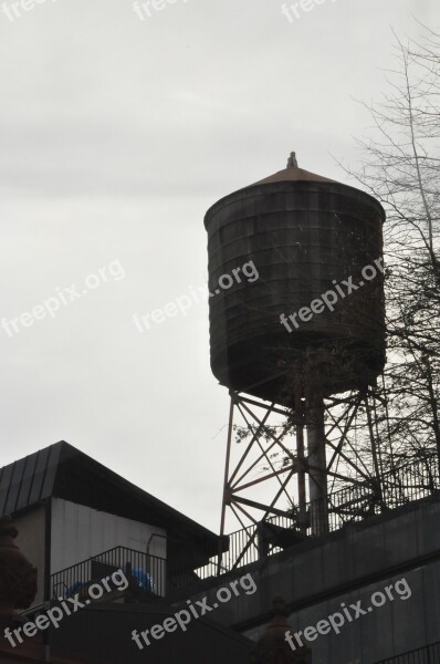 Water Tower Silhouette Nyc Free Photos