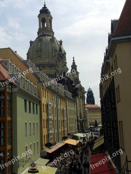 Frauenkirche Dresden Alley Historically Brühl's Terrace