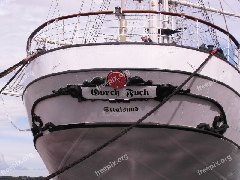 Gorch Fock Sailing Vessel Stralsund Ship Sail