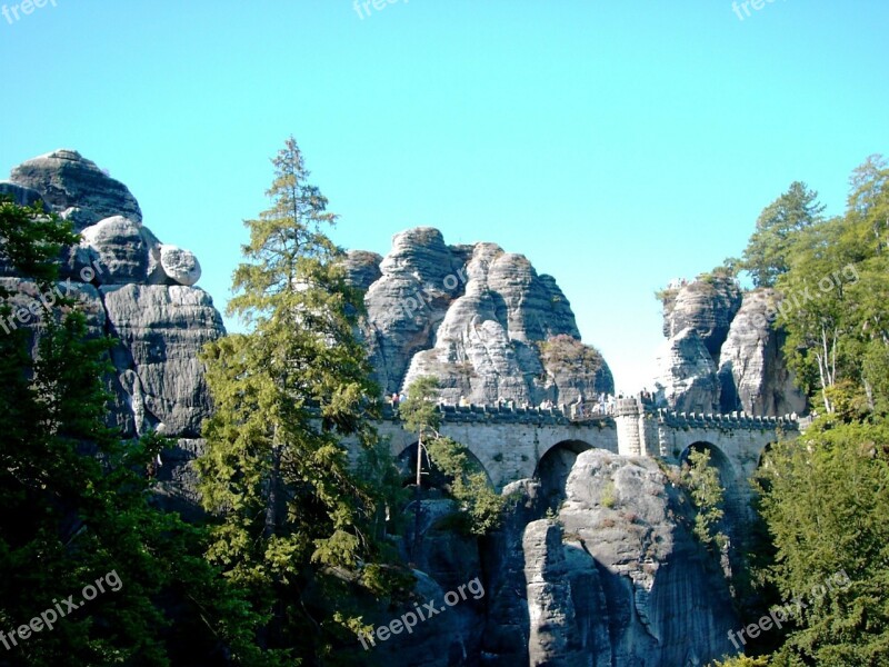 Bastei Bridge Rock Elbe Sandstone Mountains Saxon Switzerland