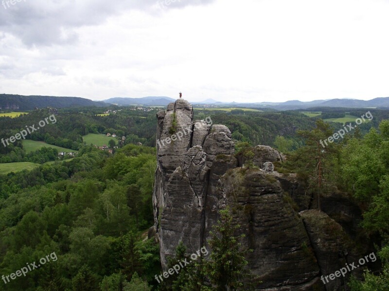 Monk Rock Monk Character Elbe Sandstone Mountains Saxon Switzerland