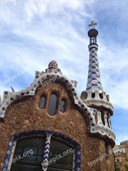 Barcelona Gaudi Park Guell Free Photos