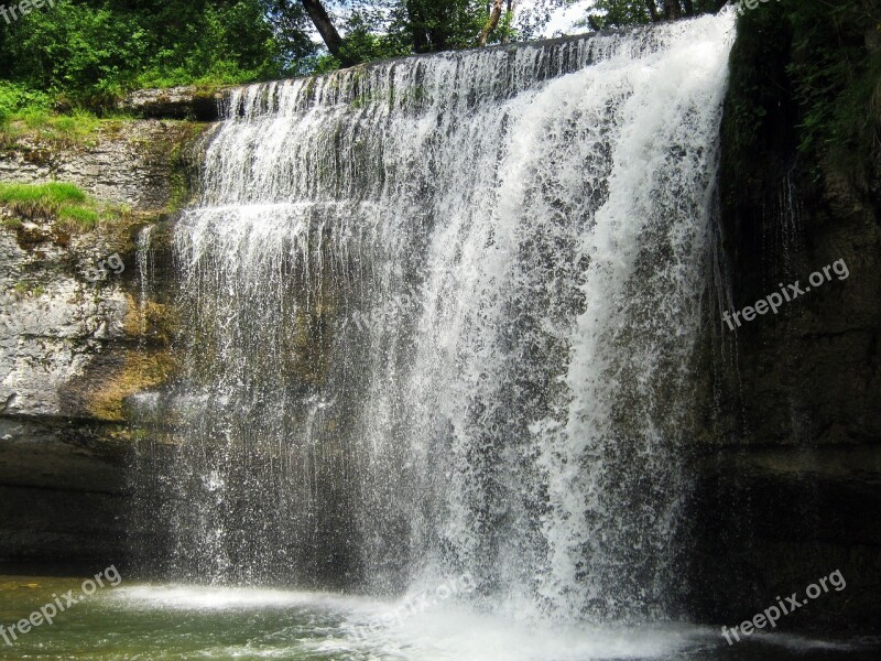 Waterfall Inject Pool Summer Free Photos