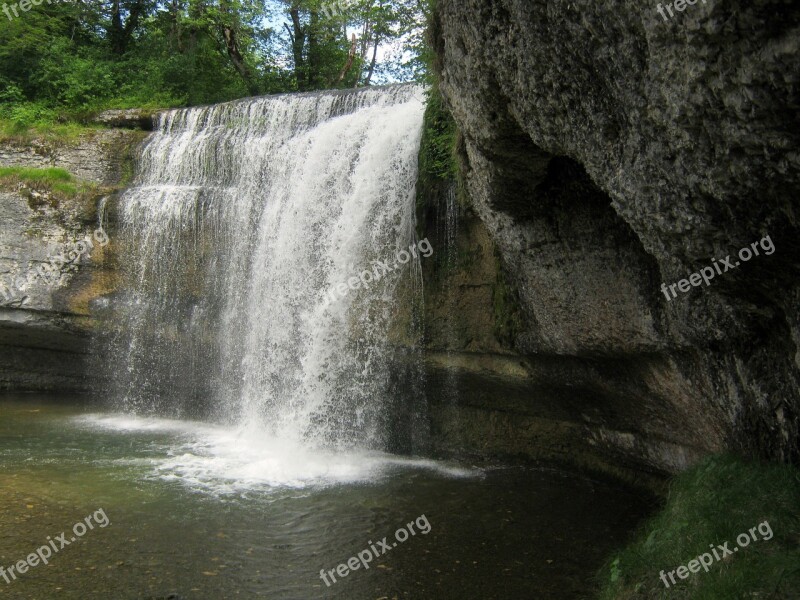 Waterfall Inject Pool Summer Free Photos