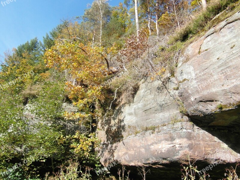 Sandstone Rocks Sand Stone Forest Autumn Emerge