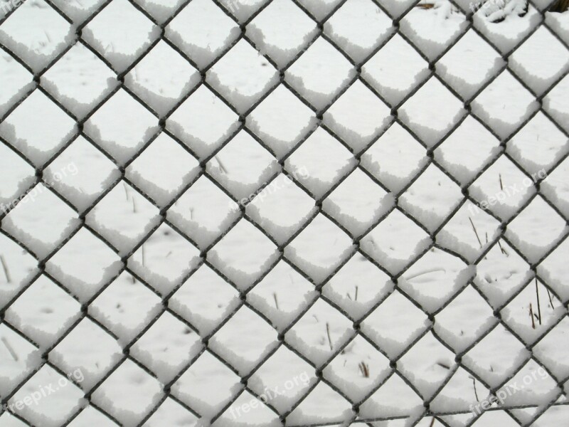 Wire Mesh Fence Winter Snow Snowy Fence