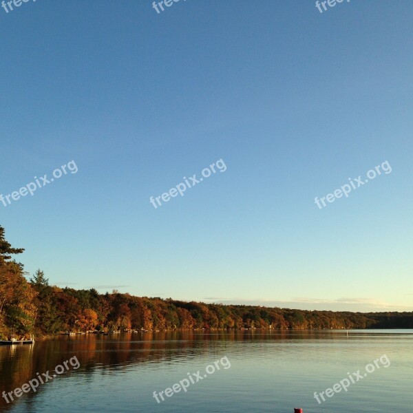 Autumn Lake Sky Landscape Scenery