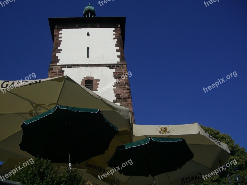 Parasol Sky Blue Tower Swabian Gate Tower