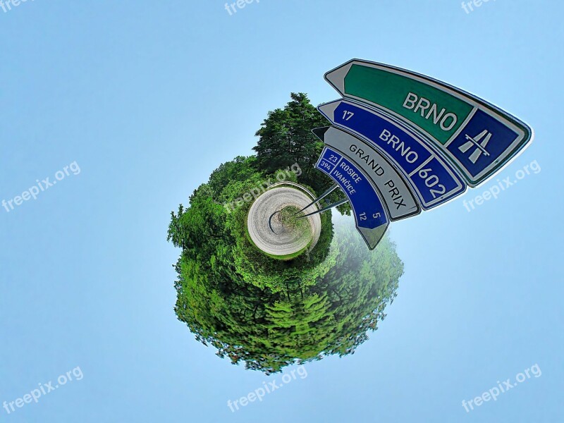 Little Planet Road Signs Street Signs Blue Sky Grand Prix