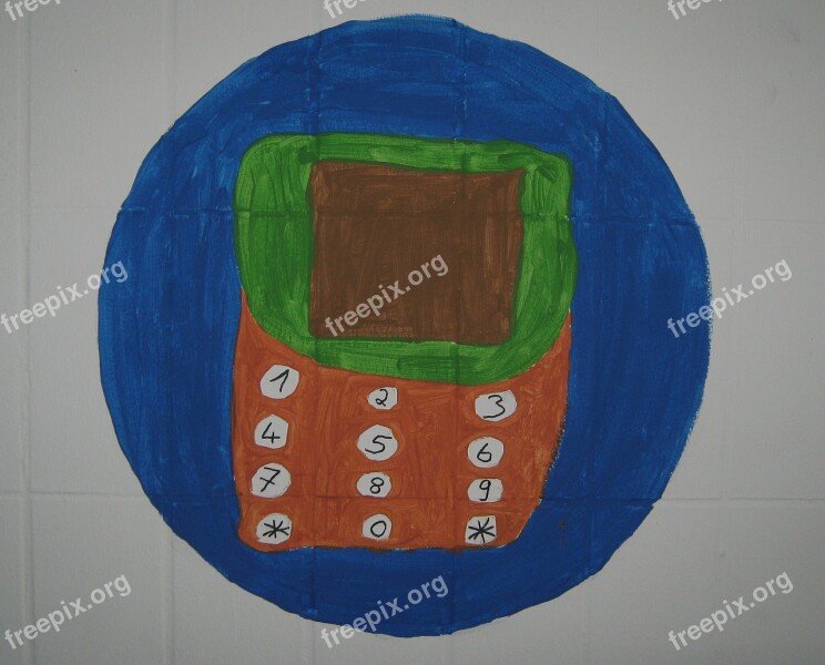 Drawing Students Mobile Phone Wall Mural