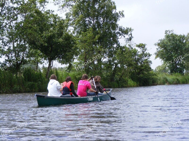 Paddle Tour East Frisia Channel Canoeing Free Photos