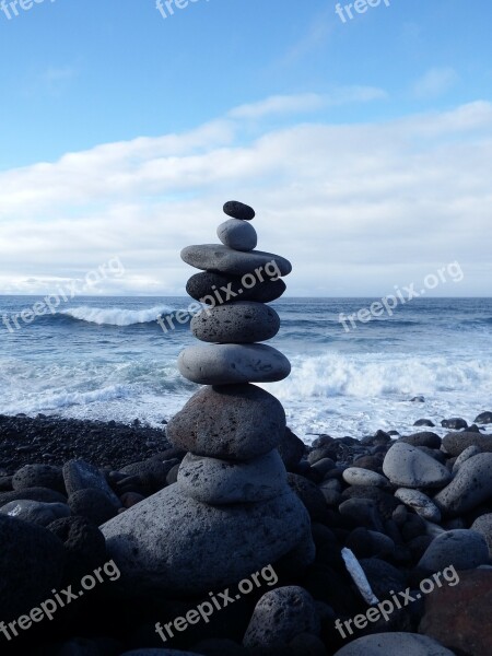 Stone Tower Balance Recovery Relaxation Beach