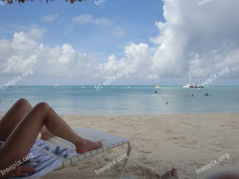 Legs Sand Sun Relaxing Sky