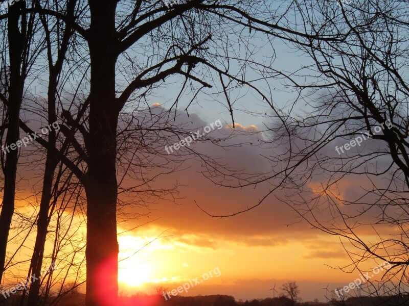 Afterglow Sunset Evening Sky Abendstimmung Free Photos