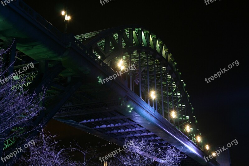 Tyne Tyne Bridge Newcastle High Level Bridge Night