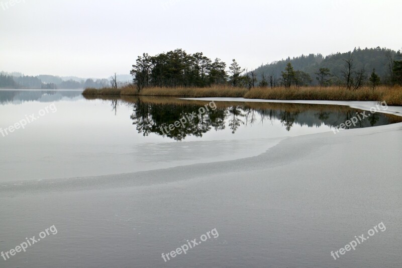 Nature Lake Waters Winter Ice