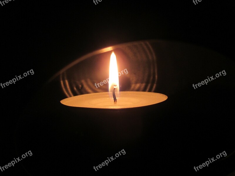 Tealight Candle Shining Light In The Dark Hope